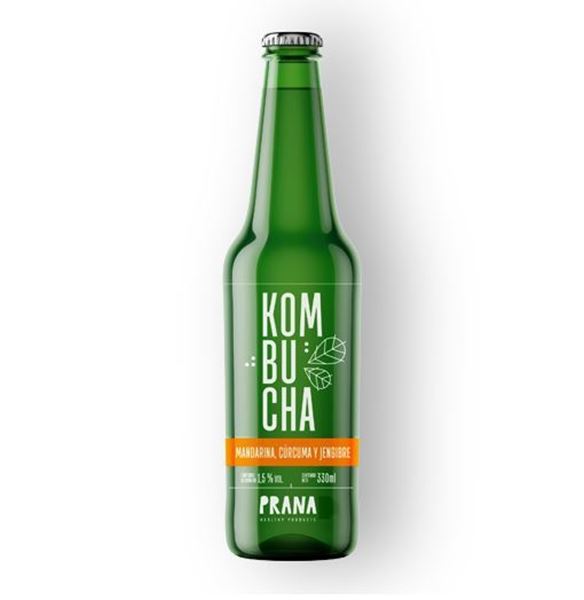 Imagen de KOMBUCHA PRANA MANDARINA, CÚRCUMA  Y JENGIBRE 330ml