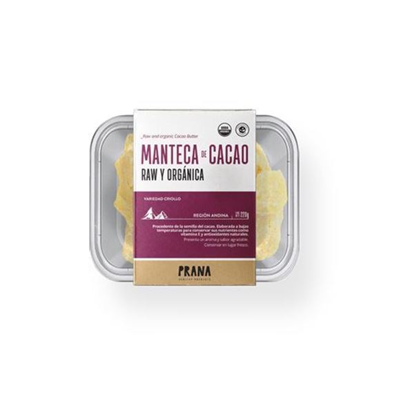 Imagen de MANTECA DE CACAO ORGÁNICA PRANA 220g