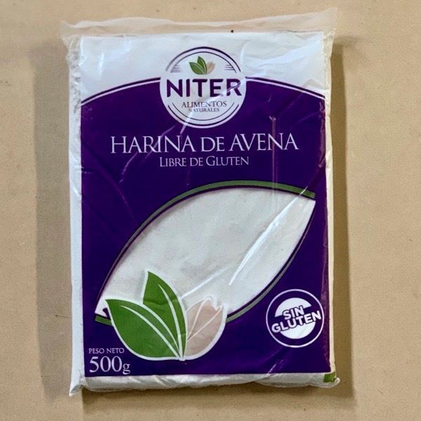 Mercado Verde. HARINA DE AVENA SIN GLUTEN NITER 500G