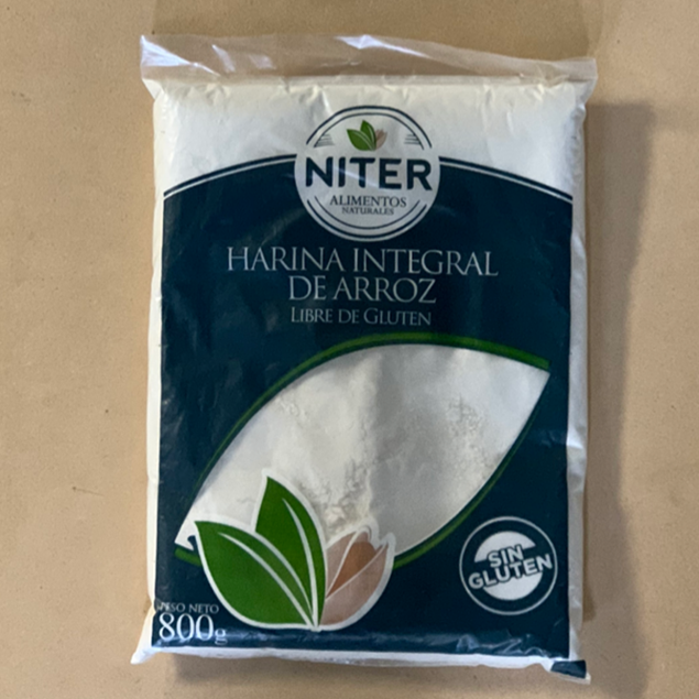 Imagen de HARINA INTEGRAL DE ARROZ SIN GLUTEN NITER 800G