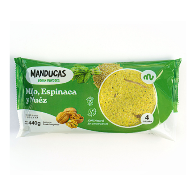 Imagen de HAMBURGUESA MANDUCAS -  MIJO, ESPINACA Y NUEZ