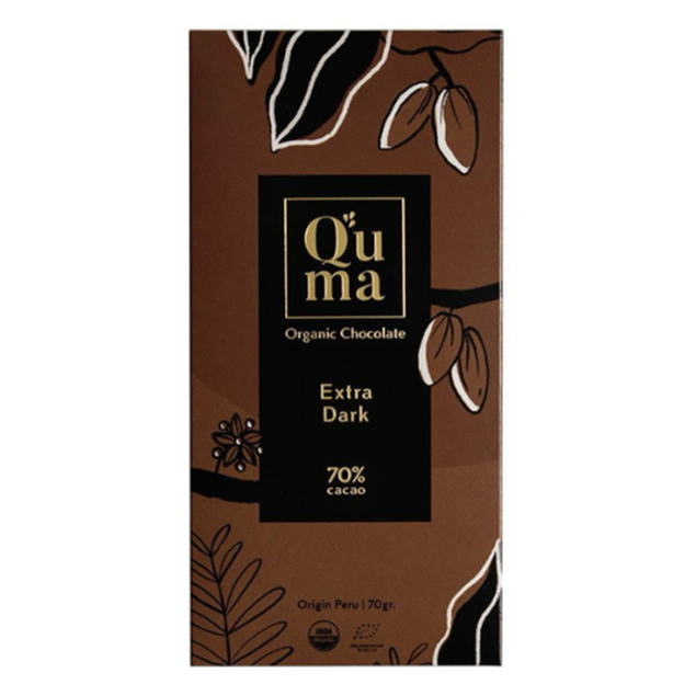 Imagen de CHOCOLATE ORGANICO EXTRA DARK 70% CACAO - QUMA 70 G