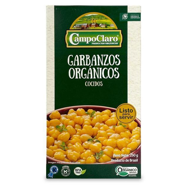 Imagen de GARBANZOS COCIDOS CAMPO CLARO 250g